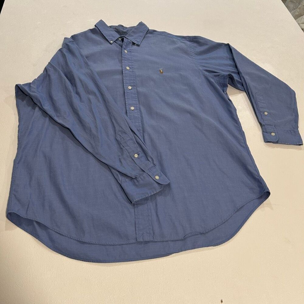 Ralph Lauren Yarmouth 100% Cotton Oxford Shirt Blue Size 17-35 (Men’s XL) Classi